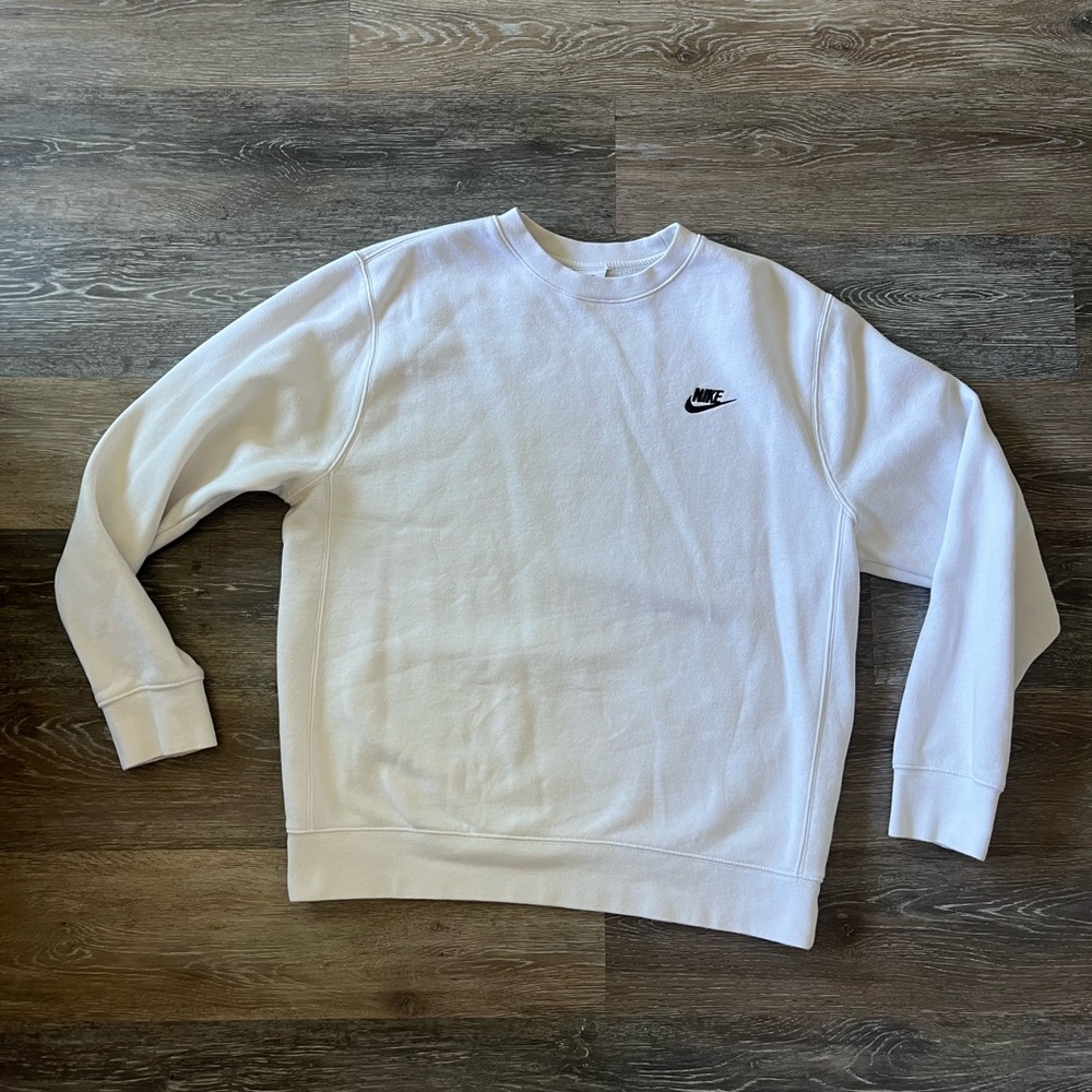 Nike Men's Classic White Crewneck Sweater